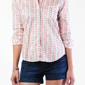 Steven Alan Liberty Bird Print Reverse Seam Shirt in Blue and Red